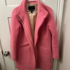 J.Crew Italian wool pink cocoon coat in Italian stadium-cloth wool